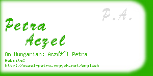 petra aczel business card